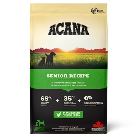 Acana Senior Hundefôr 2 kg - Tørrfôr med Kylling og Lever for Eldre Hunder