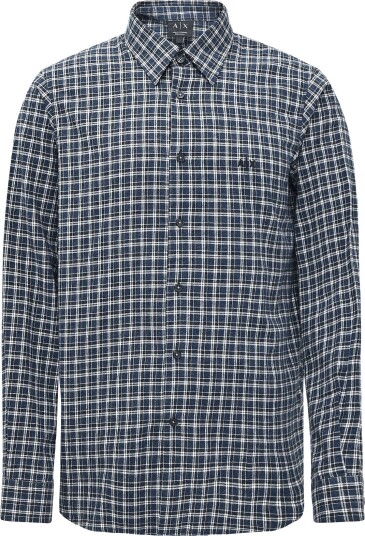Armani Exchange Shirt BLUE MELANGE CHECK XL