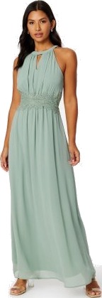 VILA Milina Halterneck Maxi Dress Green Milieu 36