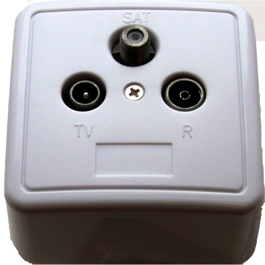 Triax koblingsboks for kabel- og satellitt-TV (hvit) Triax koblingsboks for kabel- og satellitt-TV (hvit)