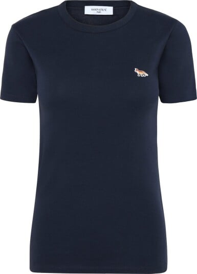 Maison Kitsune Profile Fox Patch Fitted Tee Shirt Navy L