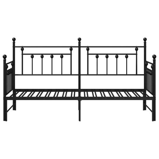 Daybed ramme med sovesofa svart 75x190 cm stål