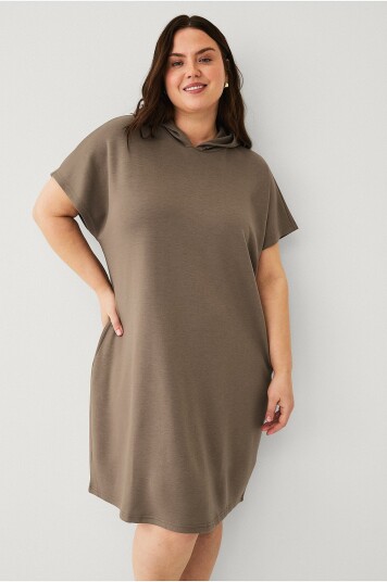 Zizzi Nattkjole mAlisa S/S Knee Dress Brun