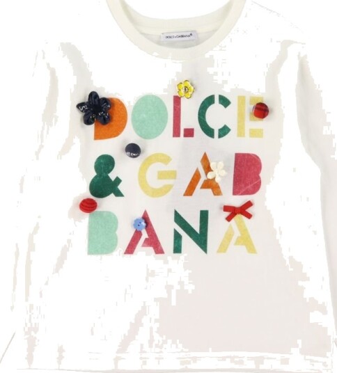 Dolce & Gabbana Genser Hvit m. Tekst/Knapper Dolce & Gabbana 12 år 152 Genser