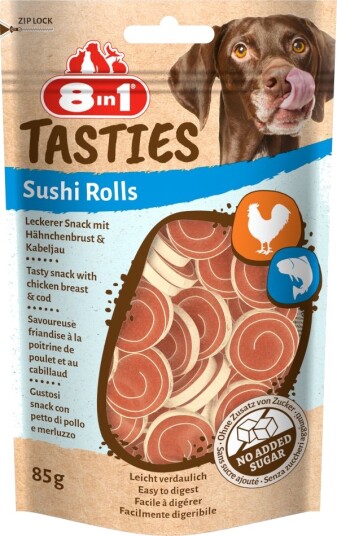 8In1 Tasties Sushi Rolls Kylling 85 G