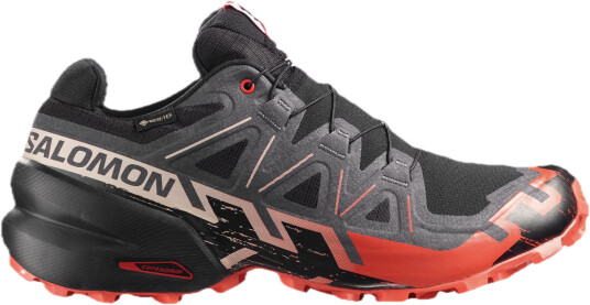 Salomon Men"s Speedcross 6 GORE TEX Black / Fiery Red / Almond Milk 49 ⅓