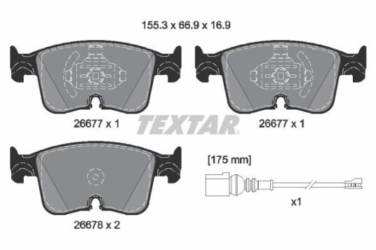 Bremseklosser TEXTAR 2667702 Bremseklosser TEXTAR 2667702