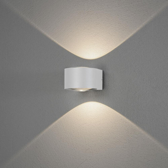 Konstsmide Gela vegglampe utendørs opp/ned 2x6W IP54 - Hvit Konstsmide Gela vegglampe utendørs opp/ned 2x6W IP54 - Hvit