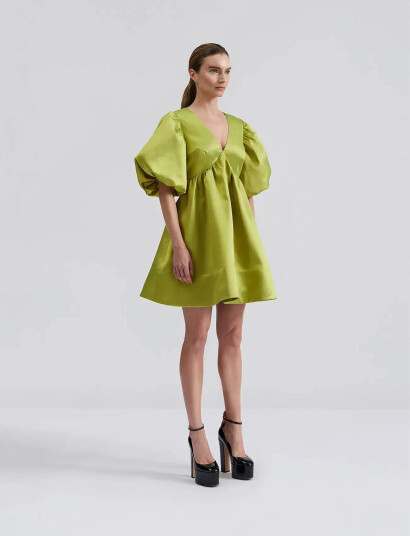 Malina Dana Open Back Mini Dress - Green - XXS Malina Dana Open Back Mini Dress - Green - XXS