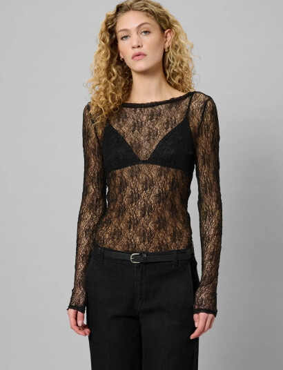 My Essential Wardrobe Mwrita Boatneck Ls Blouse - Black - L My Essential Wardrobe Mwrita Boatneck Ls Blouse - Black - L