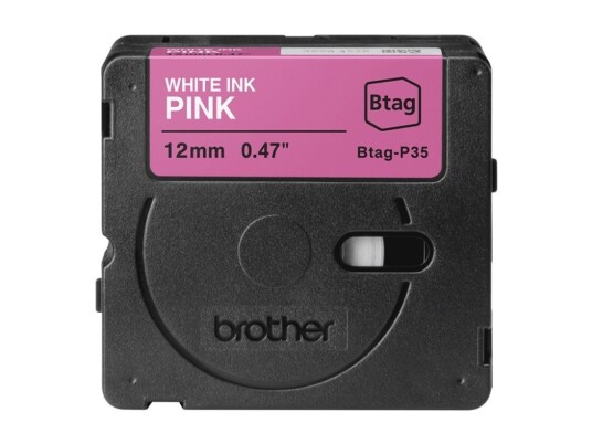 Brother Tape Btag-p35 12mm Hvit/rosa
