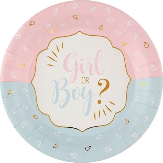 Santex Papptallerken Girl or Boy 10-pakning 7656 0-99