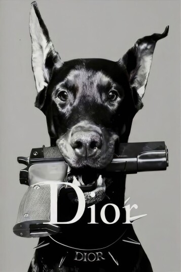 Plakat Hund med Dior