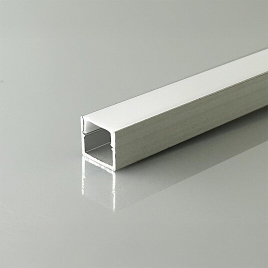 V Tac 2m Alu profil til LED strips   Utenpåliggende sølv inkl. diffuser 12x10mm