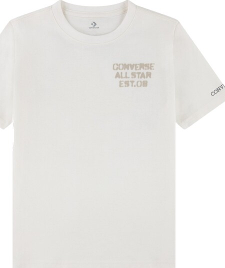 Converse T skjorte Egret Converse 13 15 år (158 170) T skjorte Beige Hvit