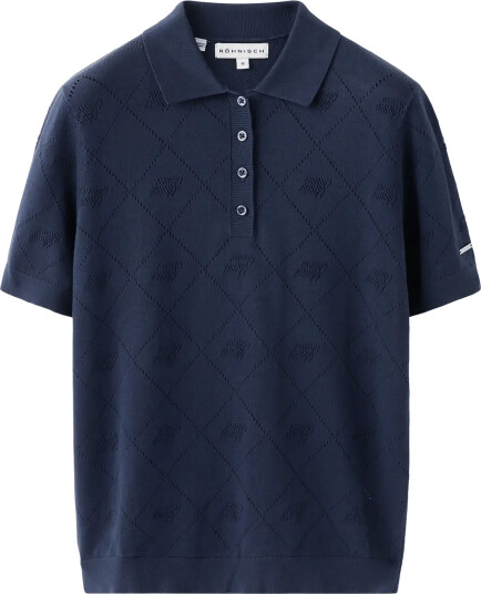 Röhnisch Logo Jacquard Poloshirt Navy XS