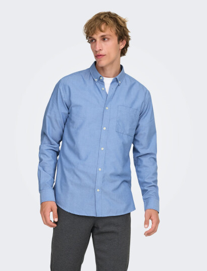 ONLY & SONS Onsalvaro Slim Ls Oxford Shirt Noos Frml Blue XXL ONLY & SONS Onsalvaro Slim Ls Oxford Shirt Noos Frml Blue XXL
