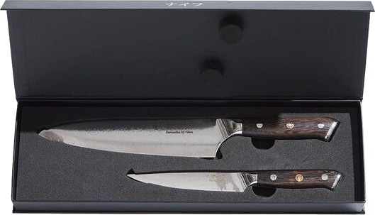Damaskus by Haws Wengè knivsett 2 deler kokkekniv + universalkniv Damaskus by Haws Wengè knivsett 2 deler kokkekniv + universalkniv