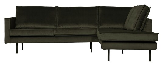 BePureHome Rodeo Sofa m/høyrevendt sjese - Mørk Grønn Velur