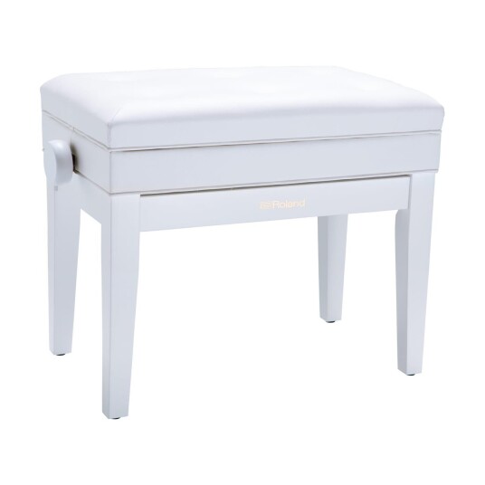 Roland Rpb-400wh Piano Bench Satin Hvit, Vinyl Seat Roland Rpb-400wh Piano Bench Satin Hvit, Vinyl Seat