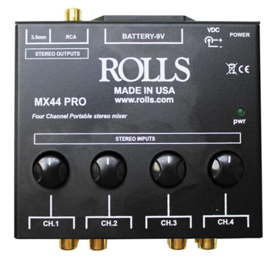 Rolls Mx44 Pro 4-Kanals Stereomikser Rolls Mx44 Pro 4-Kanals Stereomikser