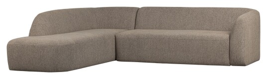 BePureHome Sloping Sofa m. chaiselong, venstrevendt - Lysebrun