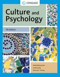 Culture And Psychology Av Linda (University Of Potsdam Germany) Juang, David (San Francisco State University And Humintell) Matsumoto