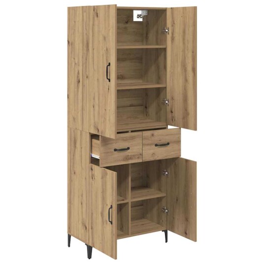 Høyskap med skuff Artisan Eik 69,5 x 34 x 180 cm Konstruert tre