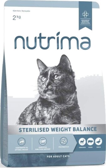 Nutrima Cat Adult Sterilised Weight Balance Tørrfôr Hjort, Svin & And 2kg