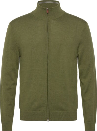 Gant Extrafine Merino Wool Zip Cardigan Khaki green XL
