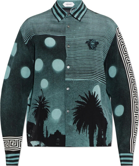 Versace Herre Skjorter Grønn L, Versace Herre Skjorter Grønn L,