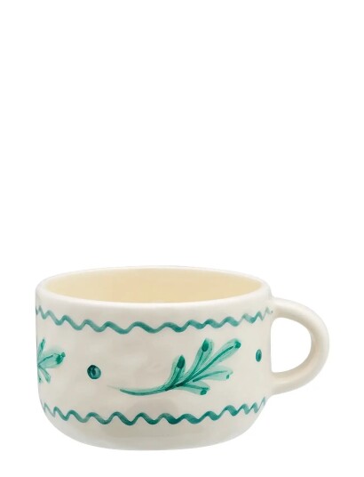 Anna + Nina Leaf Cappuccino Mug - Cream - 30 ML