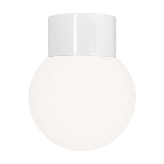 Tak/vegg armatur Glob 150 rett, E27, hvit/opal, IP54