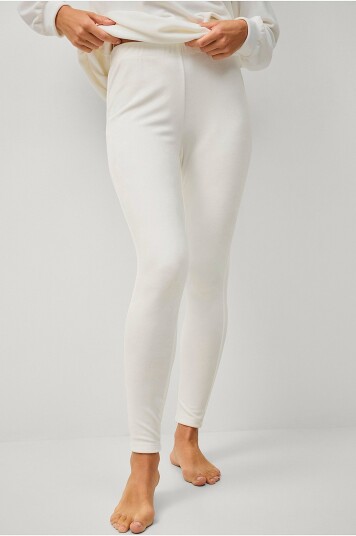Ellos Collection Leggings i velur Hvit