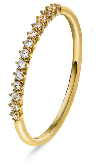 Pan Jewelry Ring i 585 gult gull med zirkonia