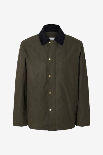 Selected Homme Jakke slhWalter Waxed Cotton 2.0 Jkt Grønn