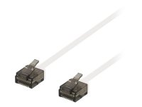 Deltaco 30 cm CAT 6a U/UTP Koblingskabel RJ-45 hvit - Halogenfri, Flat