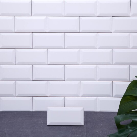Arredo Flis Metro Biselado Matt Hvit 7,5x15 cm