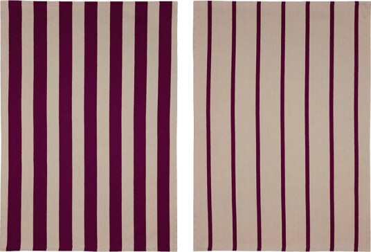 Mette Ditmer - Stripes kjøkkenhåndkle 70x50 cm 2 stk vinrød