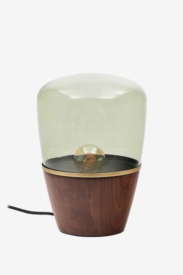 Kave Home Silex bordlampe laget av valnøttfinér og grønt glass Grønn Kave Home Silex bordlampe laget av valnøttfinér og grønt glass Grønn