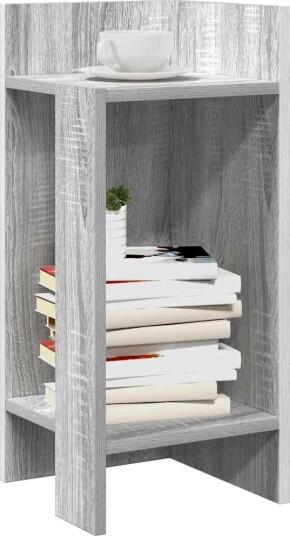  Sidebord 2 stk med hylle grå sonoma 25,5x27x60 cm 8721158574329