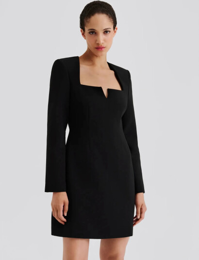 Malina Sonja Detailed Neck Mini Dress Black 40 Malina Sonja Detailed Neck Mini Dress Black 40