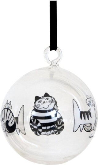 Pluto Design Lisa Larson katter juletrekule White black Pluto Design Lisa Larson katter juletrekule White black