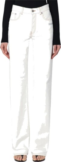 Off White Dame Jeans Hvit W25,