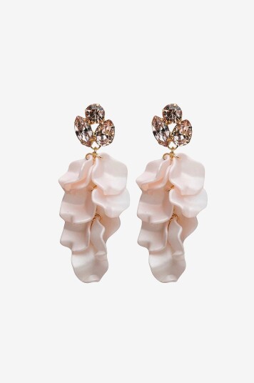 BOW19 Details   Øreringer Leaf Stone Earrings   Rosa
