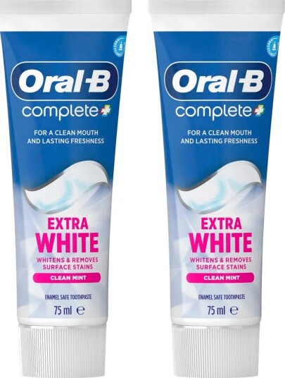 ORAL-B Whitening Tandpasta 2 x 75 ml. Complete Extra White ORAL-B Whitening Tandpasta 2 x 75 ml. Complete Extra White