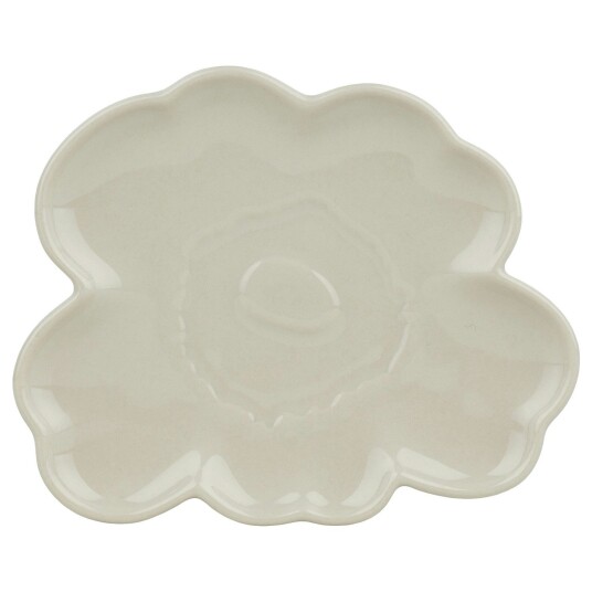Marimekko Unikko Shape Tallerken 19 cm Stengods Hvit Marimekko Unikko Shape Tallerken 19 cm Stengods Hvit
