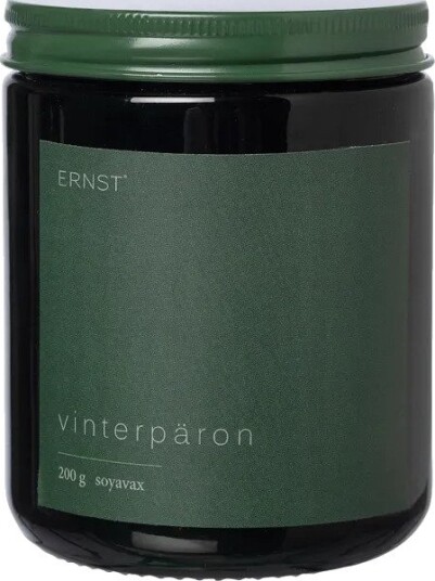 ERNST Ernst duftlys i glass med lokk Ø9 cm Vinterpærer