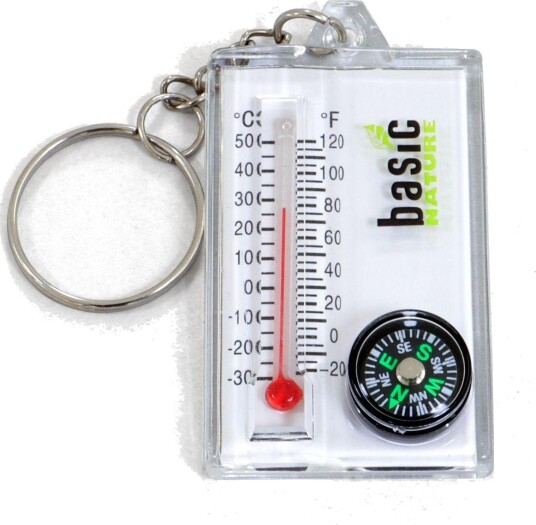 Basicnature Kompass Termometer- og kompassnøkkelring (Kompakt) Basicnature Kompass Termometer- og kompassnøkkelring (Kompakt)