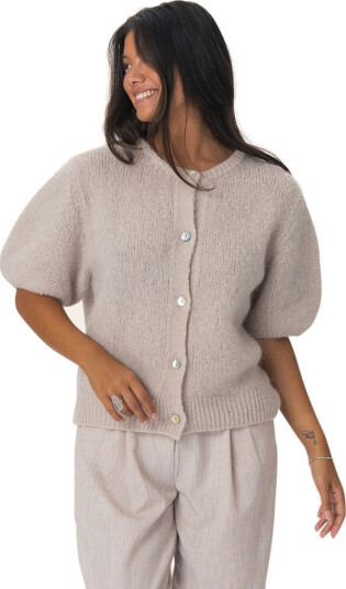 BYIC Ida Short Sleeve Cardigan Beige M/L